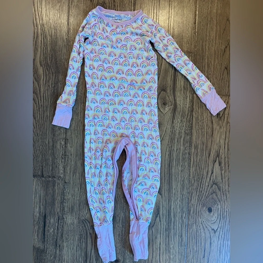 Little Sleepies Rainbow Bamboo Pajamas 18-24 Months EUC